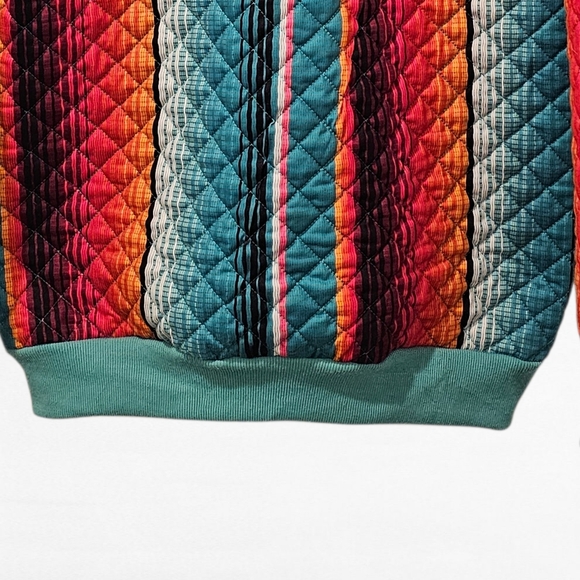 Crazy Train Quilted Multicolor Pullover Size Small - Picture 8 of 11